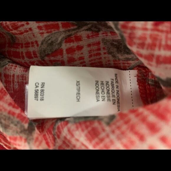 LUCKY BRAND FLORAL DRAWSTRING BLOUSE SZ‎ XS - Picture 7 of 7